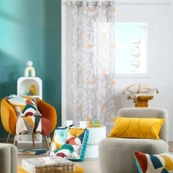 Voilage (140 x 260 cm) Blokken Ecru