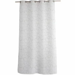 Voilage brodé œillets (140 x 240 cm) Galet Gris