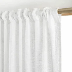 Voilage galon fronceur effet lin (280 x 240 cm) Luca Blanc