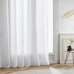 Voilage galon fronceur effet lin (280 x 240 cm) Luca Blanc