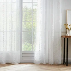 Voilage galon fronceur pompons (140 x 240 cm) Axel Blanc