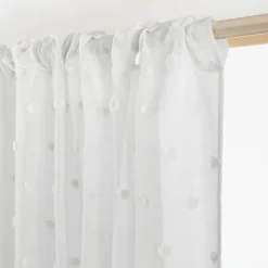 Voilage galon fronceur pompons (280 x 240 cm) Emie Blanc