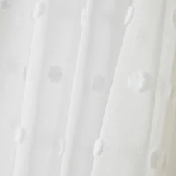 Voilage galon fronceur pompons (140 x 240 cm) Emie Blanc