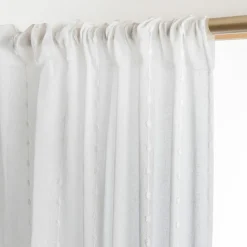 Voilage galon fronceur pompons (280 x 240 cm) Axel Blanc