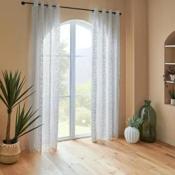 Voilage œillets (140 x 240 cm) Abstrait Blanc