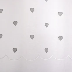 Voilage œillets (140 x 240 cm) Coeurs Gris