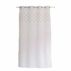 Voilage œillets (140 x 240 cm) Coeurs Gris