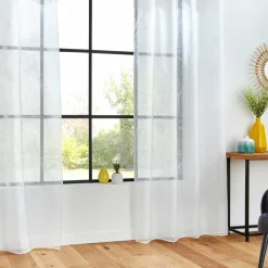 Voilage œillets (140 x 240 cm) Feuille Blanc