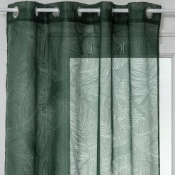 Voilage œillets (140 x 240 cm) Feuille Vert cèdre