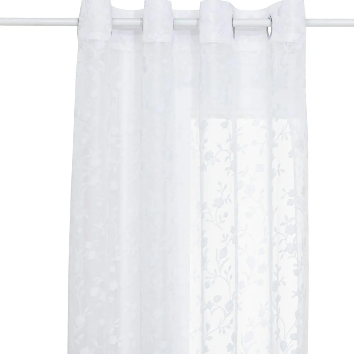 Voilage œillets (140 x 240 cm) Flore Blanc