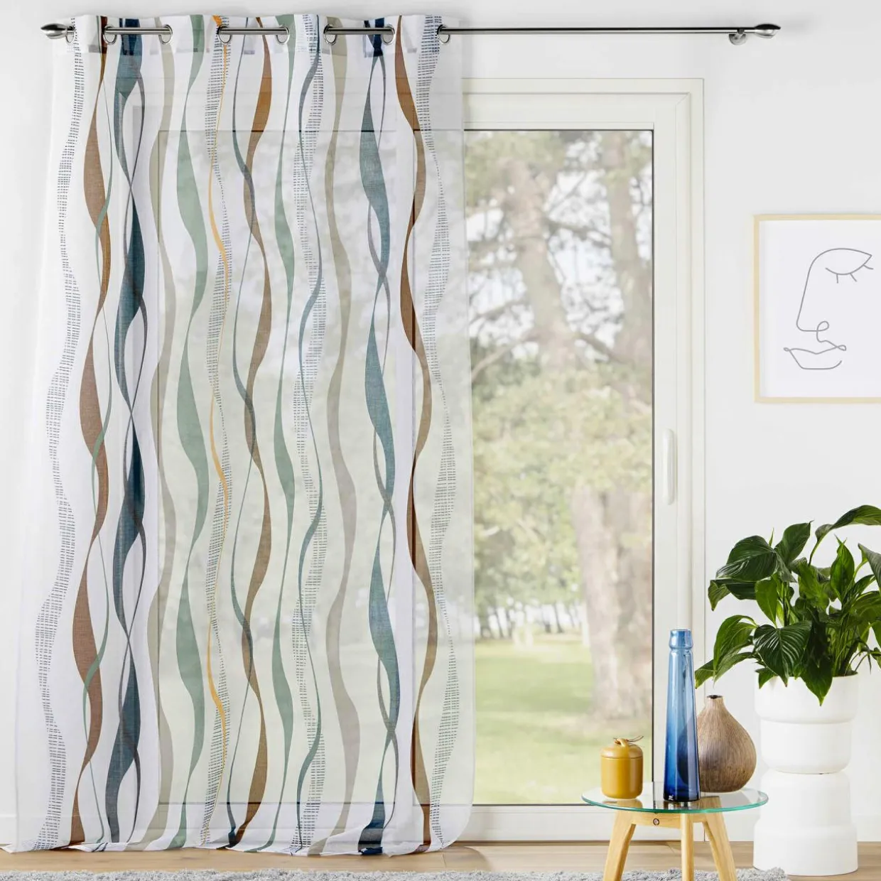 Voilage œillets (140 x 240 cm) Lisana Multicolore