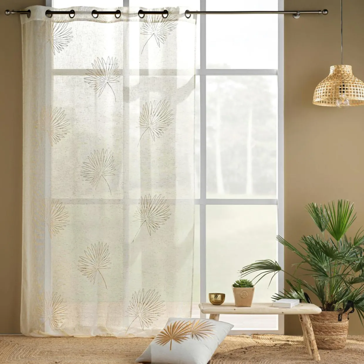 Voilage œillets (140 x 240 cm) Lotus Beige