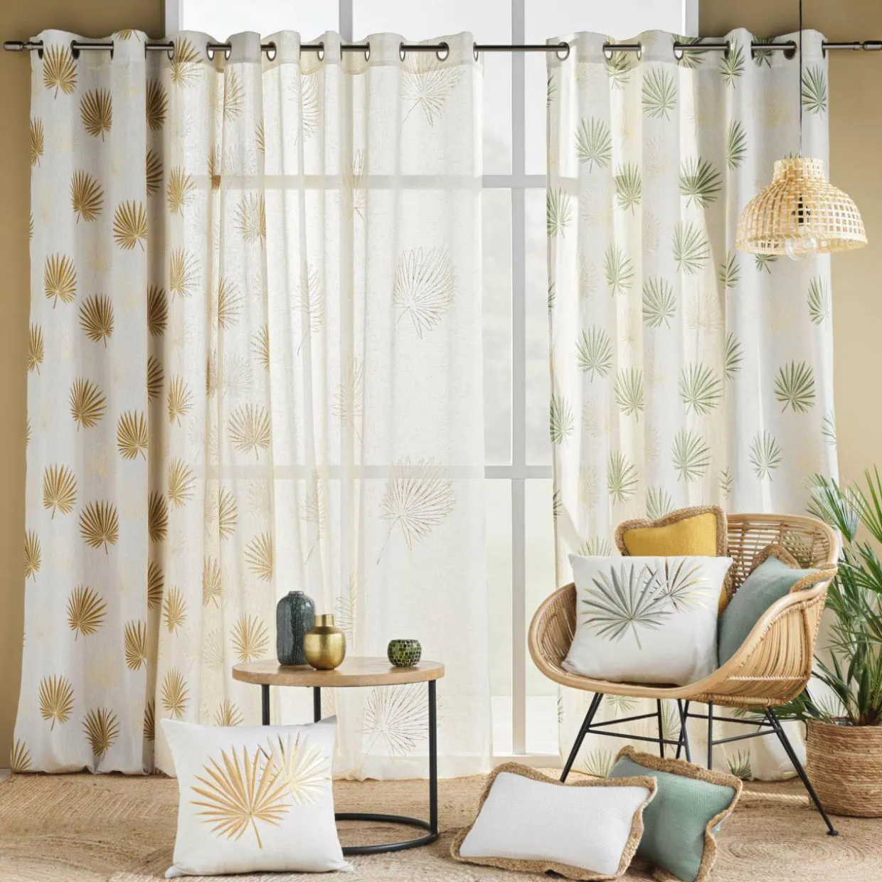 Voilage œillets (140 x 240 cm) Lotus Beige