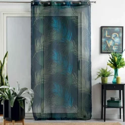 Voilage œillets (140 x 240 cm) Malyssa Bleu