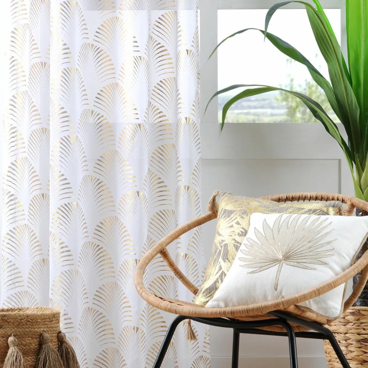 Voilage œillets (140 x 260 cm) Maldives Or