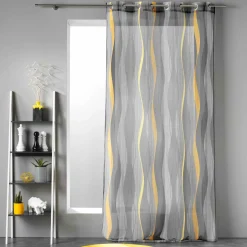 Voilage œillets (140 x 240 cm) Ondulys Gris anthracite