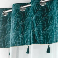 Voilage œillets (140 x 240 cm) Palmina Bleu canard