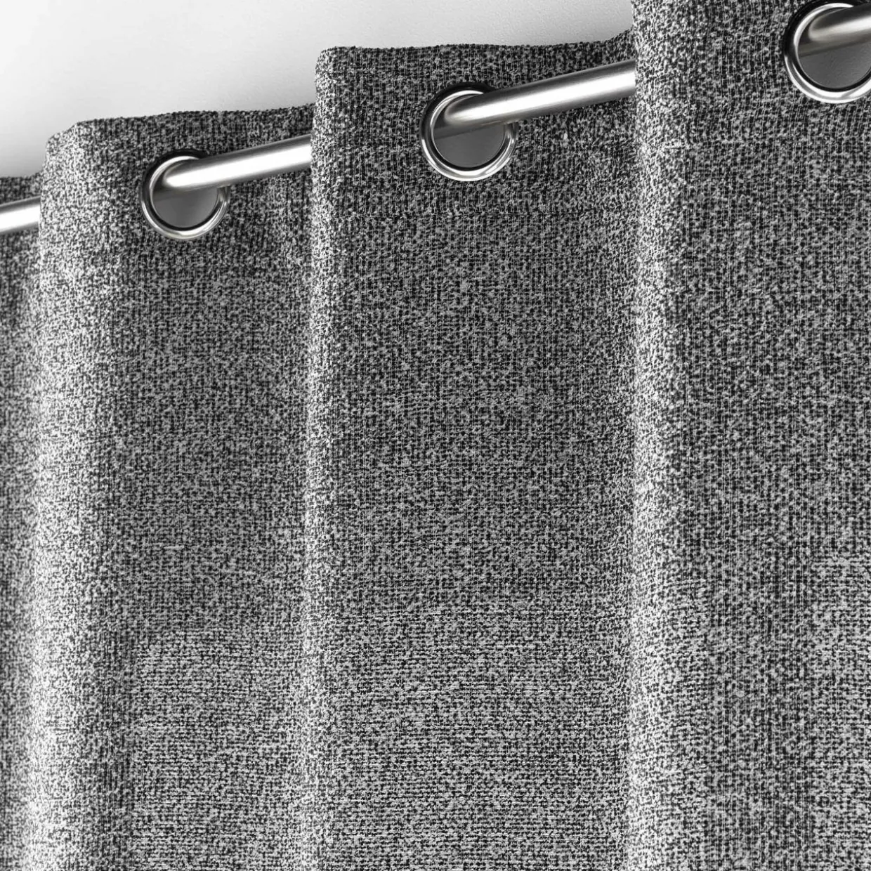 Voilage œillets effet lainage (140 x 240 cm) Loulaine Noir