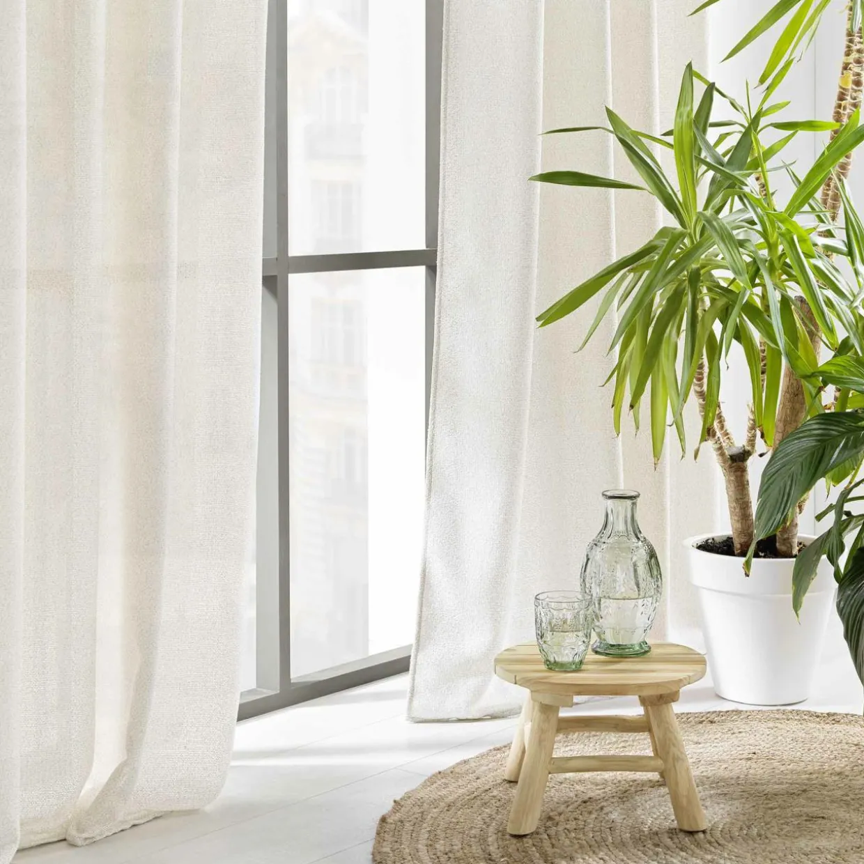 Voilage œillets effet lainage (140 x 280 cm) Loulaine Beige