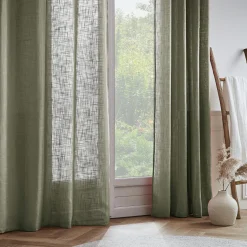 Voilage œillets effet lin (140 x 280 cm) Robin Vert romarin