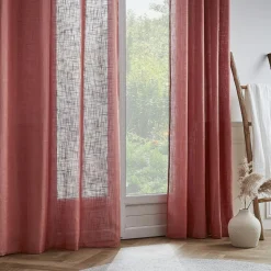 Voilage œillets effet lin (140 x 280 cm) Robin Terracotta