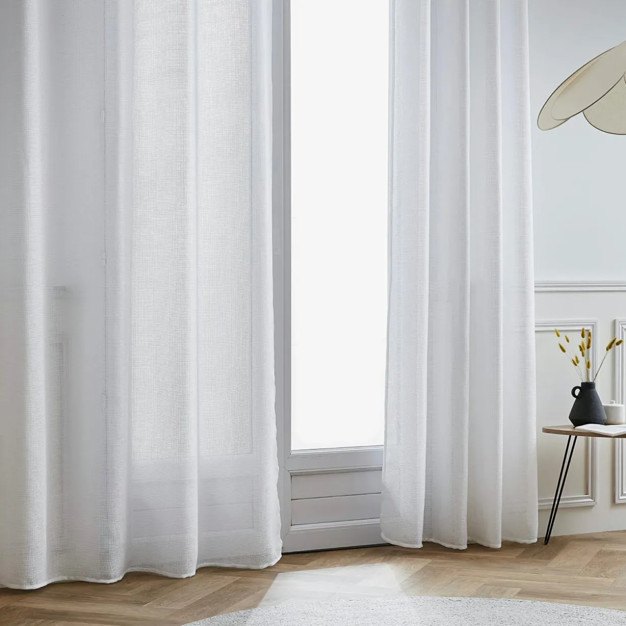 Voilage œillets effet lin (140 x 280 cm) Luca Blanc
