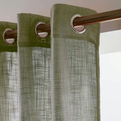 Voilage œillets effet lin (140 x 240 cm) Robin Vert romarin