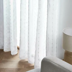 Voilage œillets pompons (140 x 240 cm) Axel Blanc