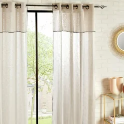 Voilage oeillets à volant (140 x 240 cm) Fred Beige