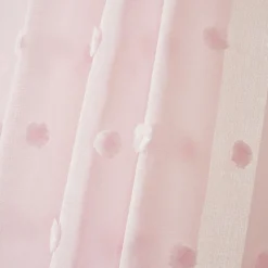 Voilage oeillets pompons (140 x 280 cm) Emie Rose
