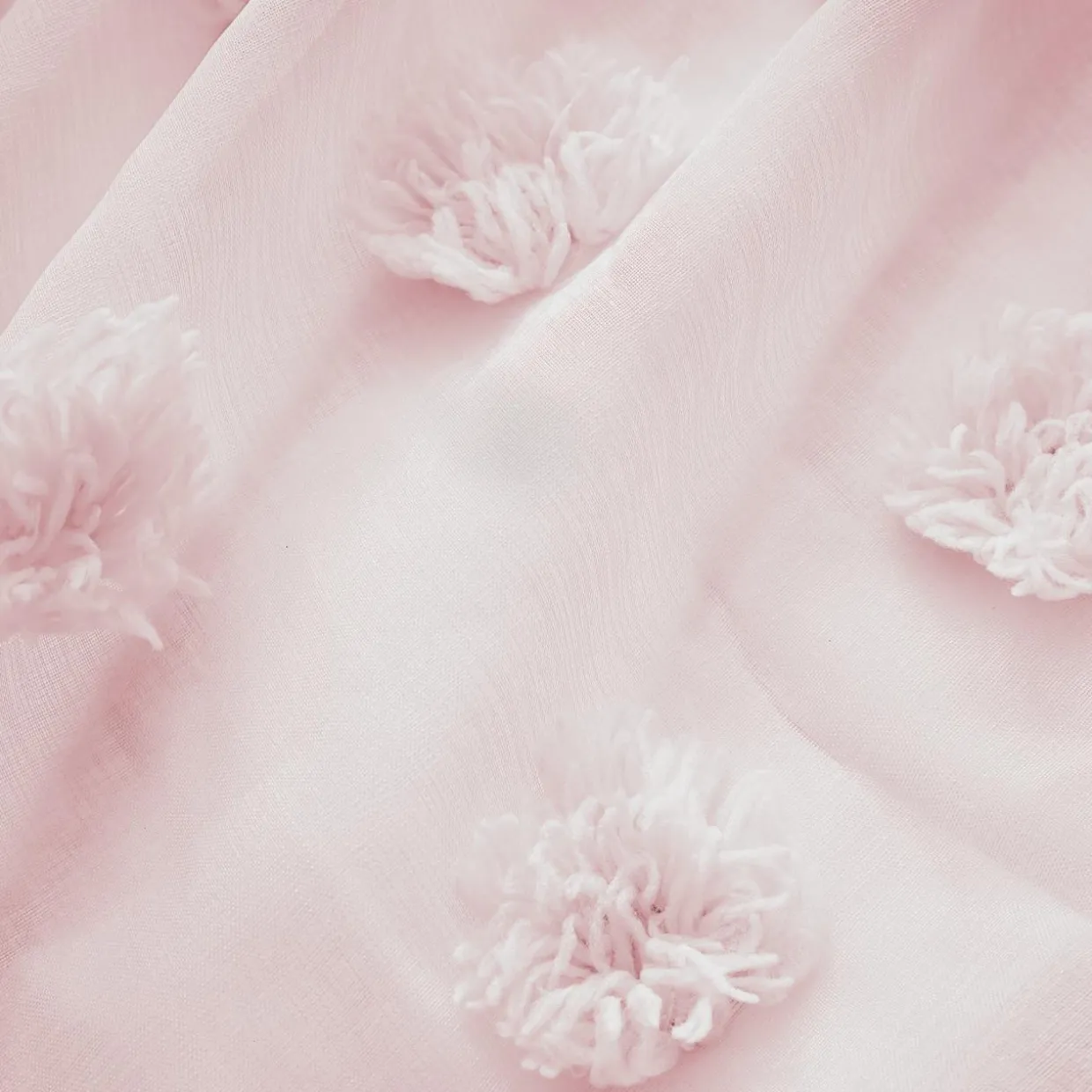 Voilage oeillets pompons (140 x 240 cm) Suzie Rose