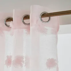 Voilage oeillets pompons (140 x 240 cm) Suzie Rose