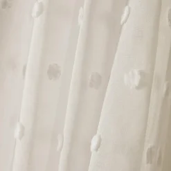 Voilage oeillets pompons (140 x 280 cm) Emie Beige