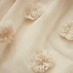 Voilage oeillets pompons (140 x 280 cm) Suzie Beige