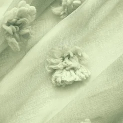 Voilage oeillets pompons (140 x 240 cm) Suzie Vert d'eau