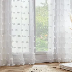 Voilage oeillets pompons (140 x 280 cm) Suzie Blanc