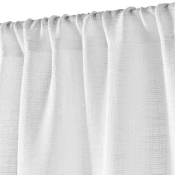 Voilage passe tringle effet lin tissé (90 x 200 cm) Haltona Blanc