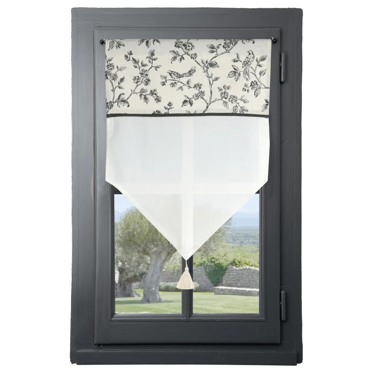 Voilage vitrage passe-tringle (45 x 60 cm) Clarine Ecru